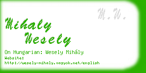 mihaly wesely business card